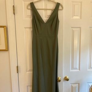 Amsale Sydney Dress color Olive